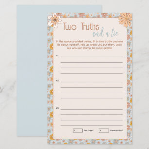 Boho Floral Deux vérités et un jeu de mensonges