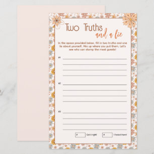 Boho Floral Deux Vérités et un Mensonge Jeu