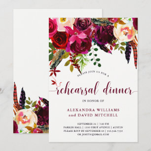 Boho Floral   Dîner de répétition Invitation