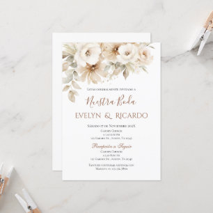 Boho Floral Faire-part de mariage en espagnol