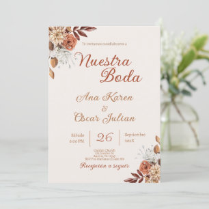 Boho Floral Faire-part de mariage espagnol