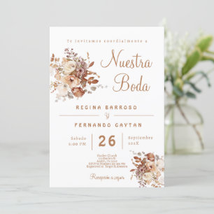 Boho Floral Faire-part de mariage espagnol