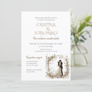 Boho Floral Faire-part de mariage espagnol