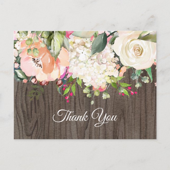 boho floral, fleur anniversaire Carte postale merc (Devant)