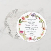 Boho Floral Garden Bridal Douche Invitations