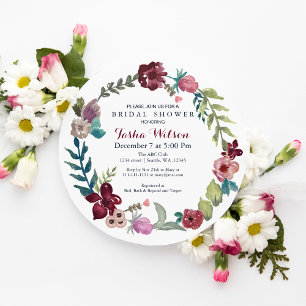 Boho Floral Garden Bridal Douche Invitations