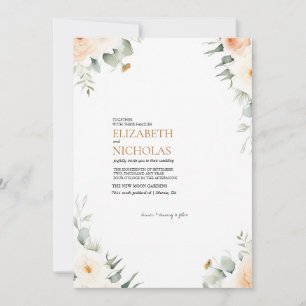 Boho Floral Greenery Faire-part de mariage botaniq