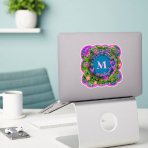 Boho Floral Initial Pour Son Sticker D'Inspirivée