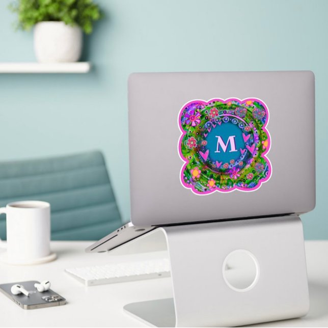 Boho Floral Initial Pour Son Sticker D'Inspirivée (Créateur téléchargé)