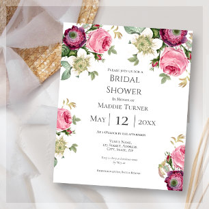 Boho Floral Invitation de douche nuptiale
