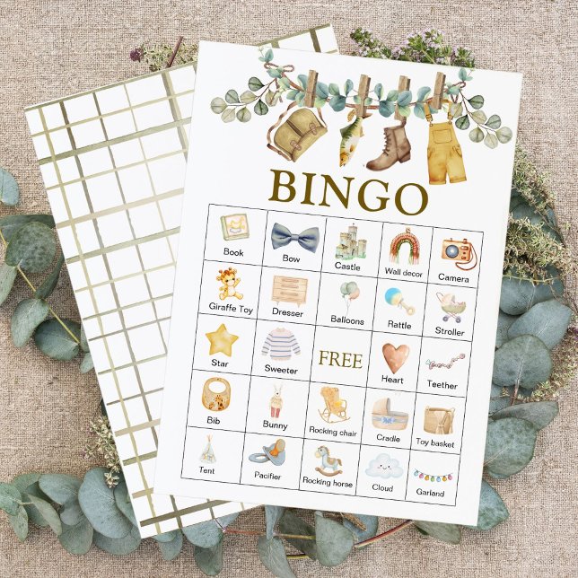 Boho Floral Little Fisherman Baby shower Bingo (Créateur téléchargé)
