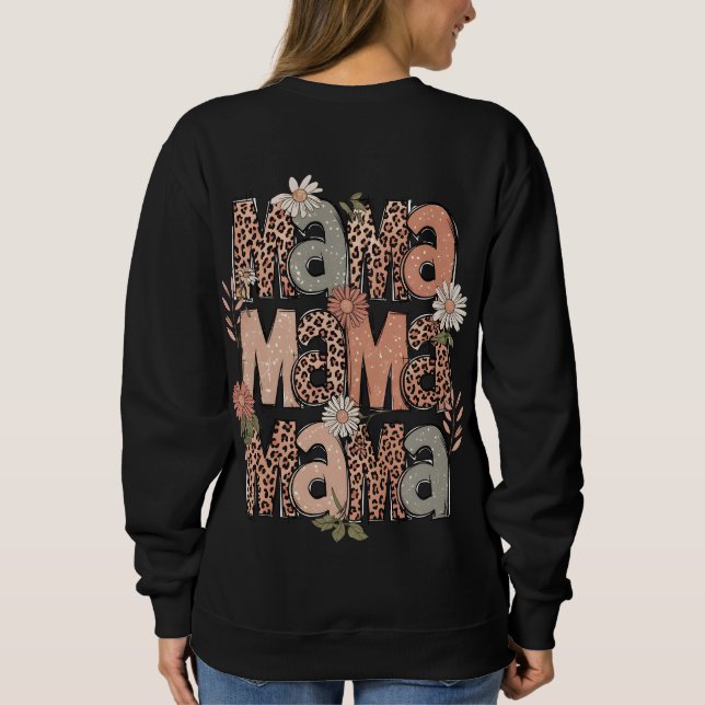 Boho Floral "Mama" Sweatshirt rétro (Dos)