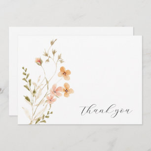 Boho Floral Mariage Carte de remerciements