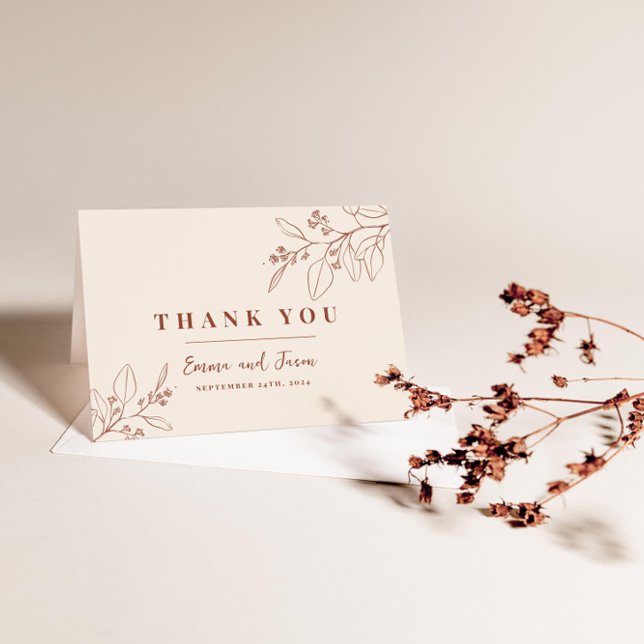 Boho Floral Mariage Carte de remerciements (Créateur téléchargé)