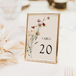 Boho Floral Mariage Numéro de table<br><div class="desc">Cette carte de table de mariage élégante et élégante propose de magnifiques fleurs sauvages aquarellés peints à la main,  disposés comme un joli bouquet parfait pour le printemps,  l'été ou les mariages de automne. Recherchez les éléments correspondants dans la collection de Mariages de Fleur sauvage Boho.</div>