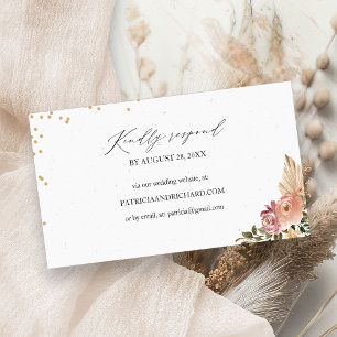 Boho Floral Mariage Website Online Carte RSVP en l