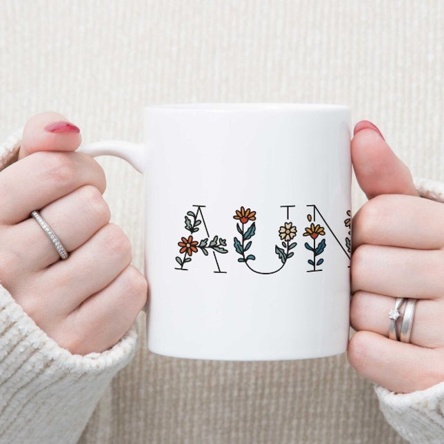 Boho floral minuscule tasse de café à deux tons (Créateur téléchargé)