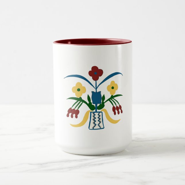 Boho Floral Mug | Vibes dessinées à la main (Centre)