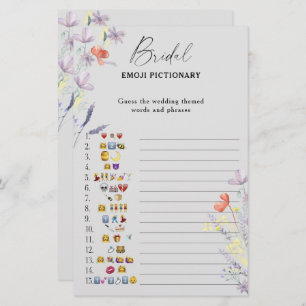 Boho floral nuptiale douche émoji jeu pictionnaire