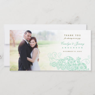 Boho Floral Paisley Mariage Merci Carte photo