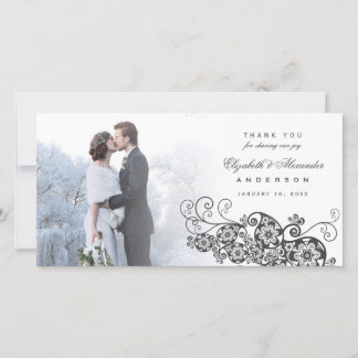 Boho Floral Paisley Mariage Merci Carte photo
