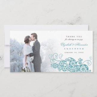 Boho Floral Paisley Mariage Merci Carte photo