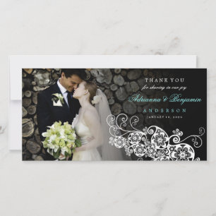 Boho Floral Paisley Mariage Merci Carte photo