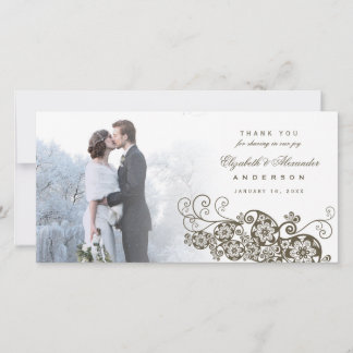 Boho Floral Paisley Mariage Merci Carte photo