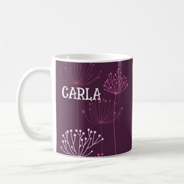 BOHO FLORAL PERSONNALISÉ CAFÉ MUG (Gauche)