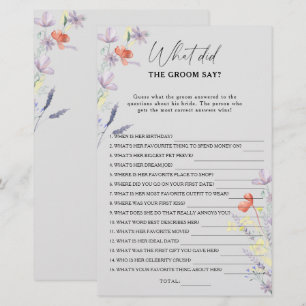Boho Floral Qu'est-ce que le marié a dit jeu de la