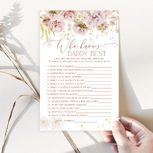 Boho floral Qui connaît papa meilleur jeu de baby