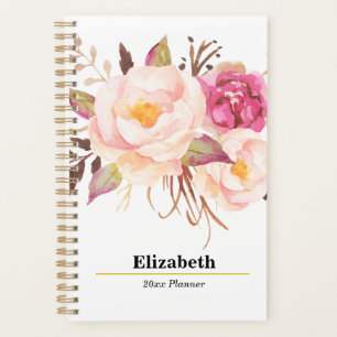 Boho floral rose pâle annuel Plan hebdomadaire men