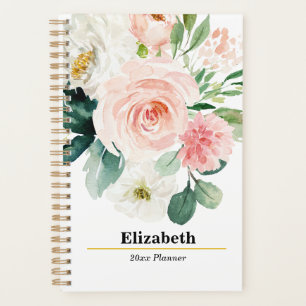 Boho floral rose pâle annuel Plan hebdomadaire men