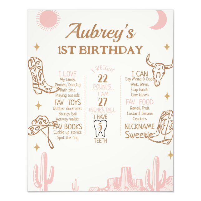 Boho Floral Safari Anniversaire Poster (Devant)