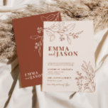 Boho Floral Terre Faire-part de mariage Beige<br><div class="desc">Les invitations de mariage sont caractérisées par le style boho,  les oeuvres florales,  les couleurs terreuses neutres et beiges,  avec un mélange de différents styles de police,  souvent dans des tailles différentes,  pour créer un look unique et éclectique qui rend ces invitations naturelles esthétique.</div>