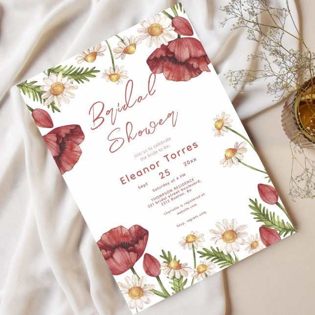 Boho Floral Watercolor Invitation de la douche nup (Créateur téléchargé)