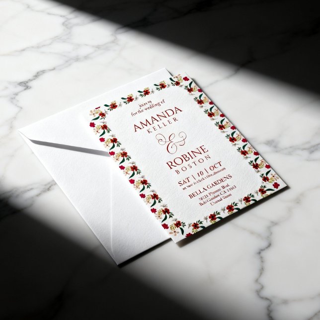 Boho Floral Wedding Invitation (Créateur téléchargé)
