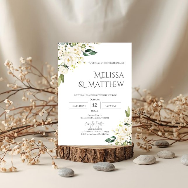 Boho Floral Wedding Invitation (Créateur téléchargé)