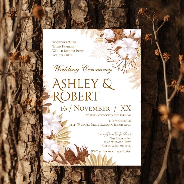 Boho Floral Wedding Invitation (Créateur téléchargé)