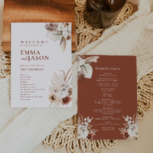 Boho Floral Wedding Programme