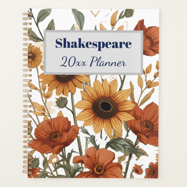 Boho Floral Weekly Planner | Tons Terracotta (Devant)