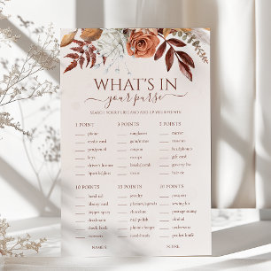 Boho Floral What's In Your Purse Mariage Jeu