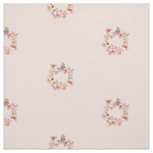 Boho Floral Wreath Rose Tissu rose