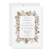 Boho Florals Faire-part de mariage neutre