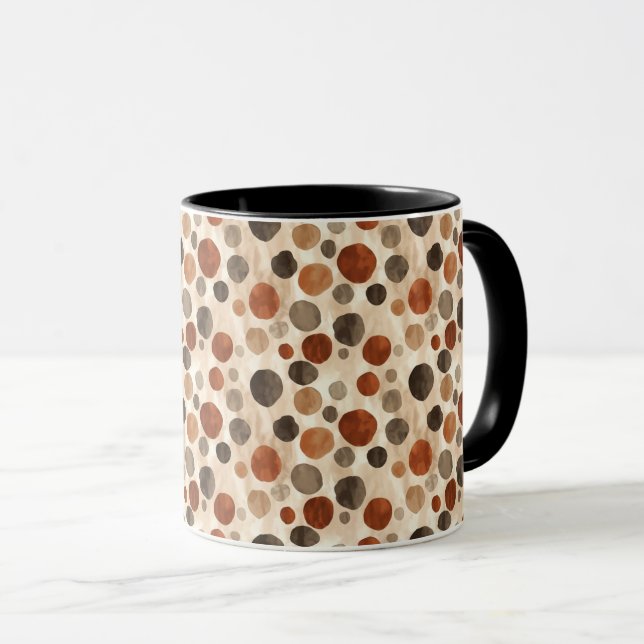 Boho Flow Shapes Mug – Earth Tone Design (Devant droit)