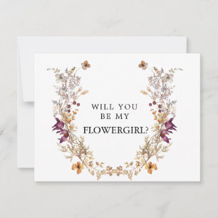 Boho Flower Serez-Vous Ma Carte Flower Girl