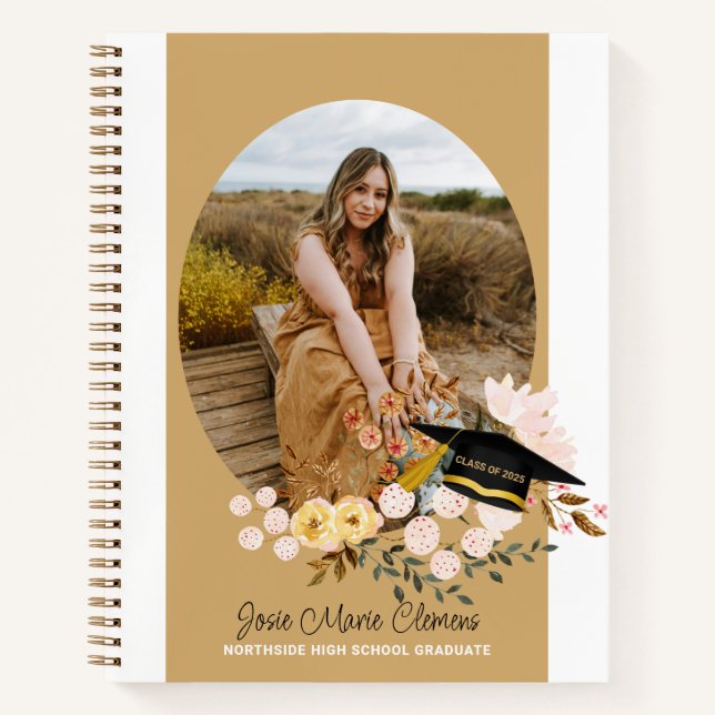 Boho Flowers Graduation Photo Livre d'or (Devant)