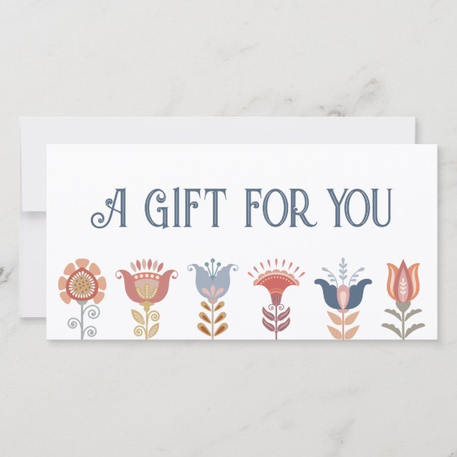 boho folk art fleurs certificat cadeau (Devant)