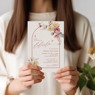 Boho Garden Rose Fleurs Dedication Invitation