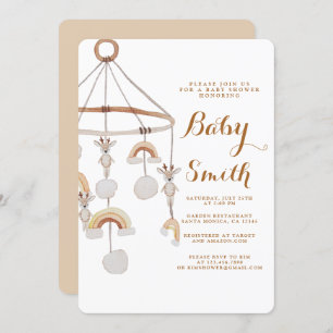 Boho Genre Neutral Nursery Baby shower Invitation